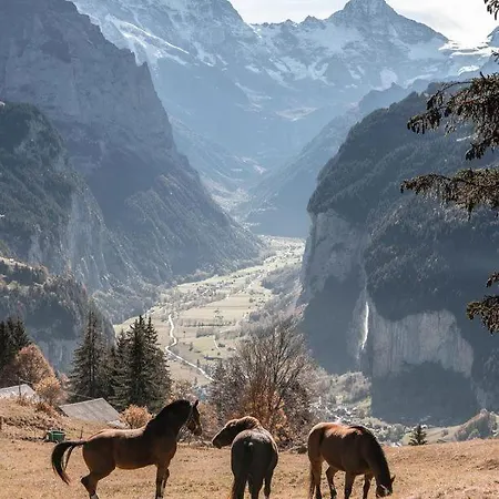 Beautiful Chalet With Views Of Waterfall, Mountains.. 아파트 라우터브루넨